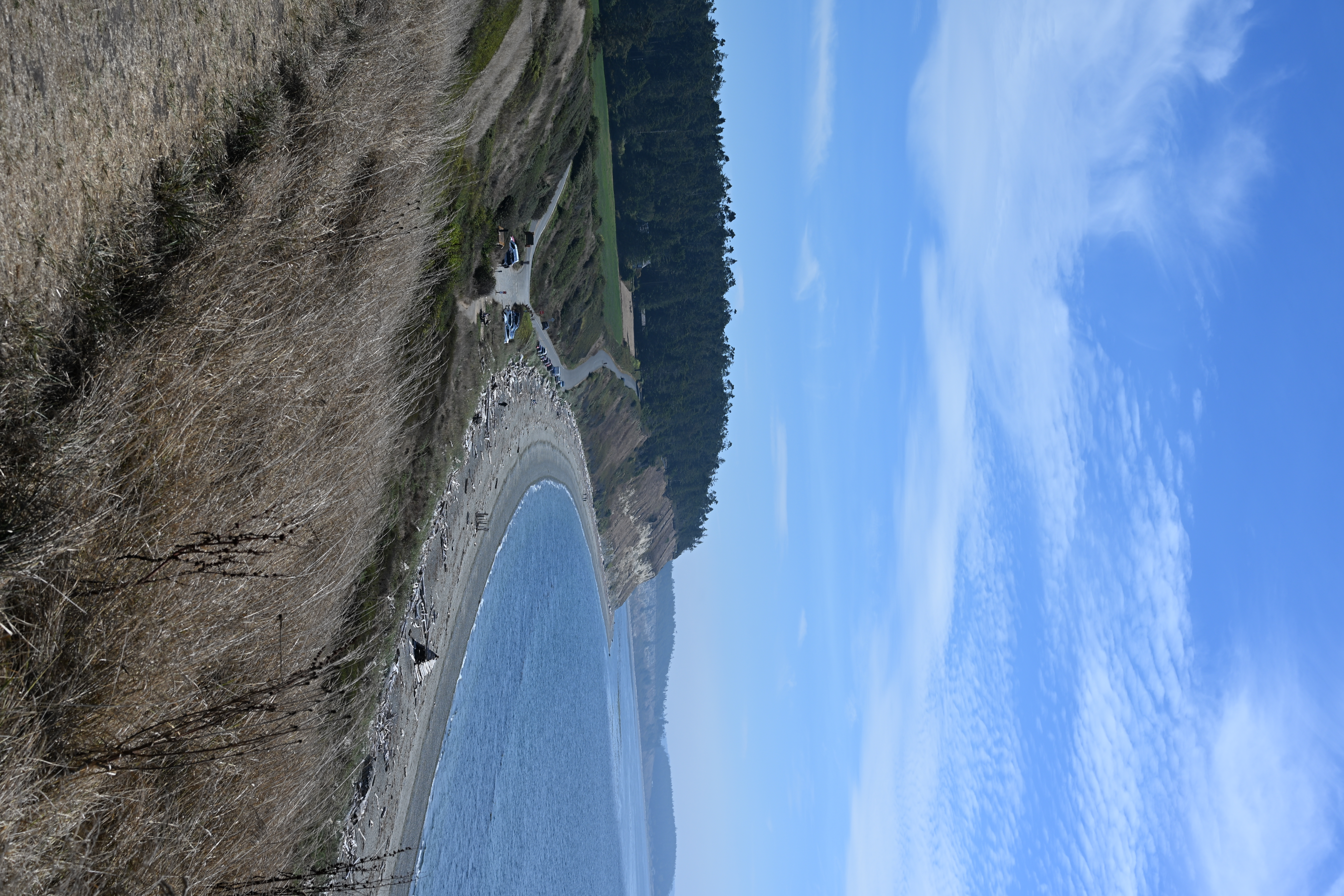 Walking trail along Ebey's Landing bluff overlooking Puget Sound