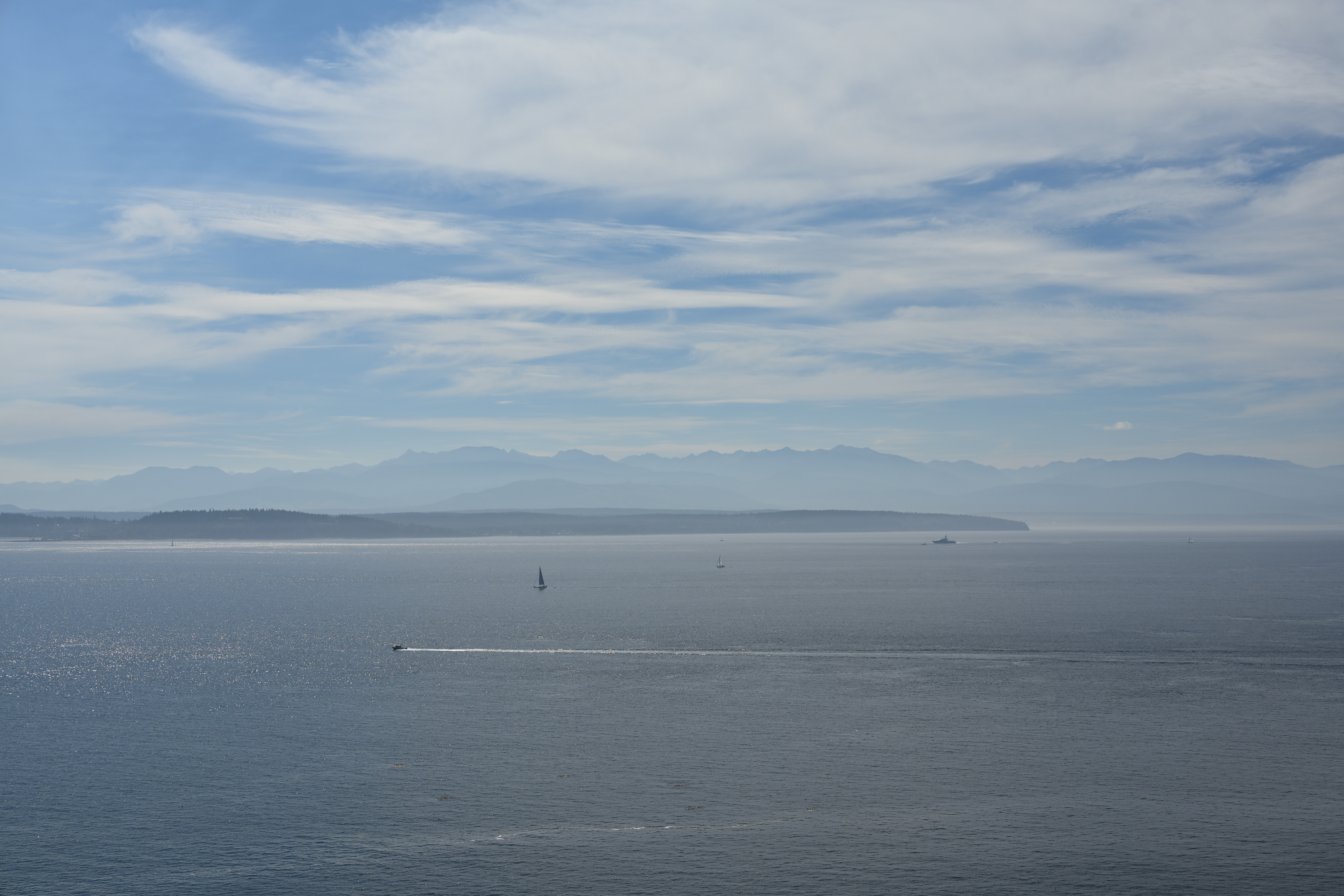 Panoramic view of Puget Sound waters from Ebey's Landing bluff