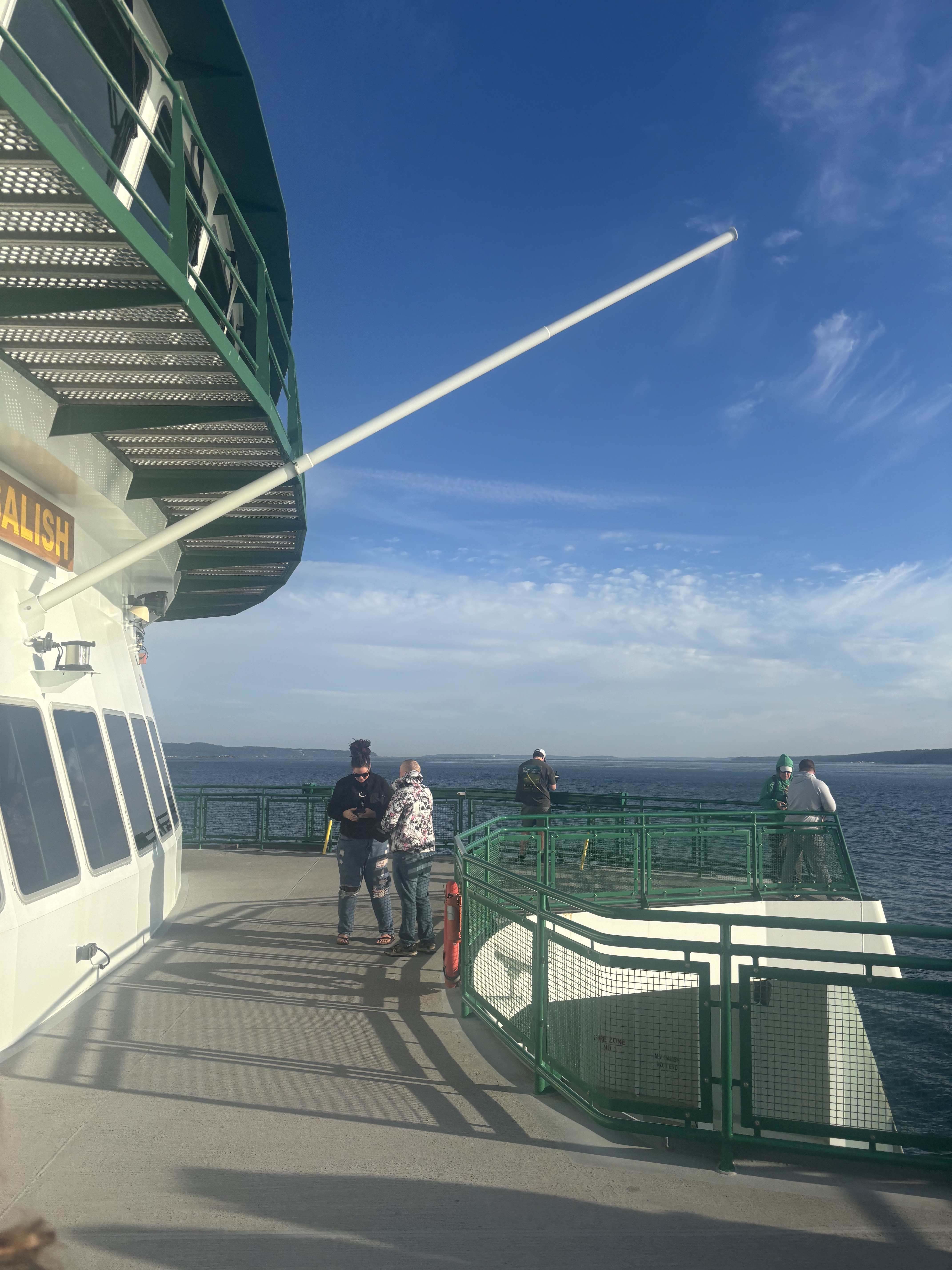 Salish ferry boat approaching dock at Olympic Peninsula